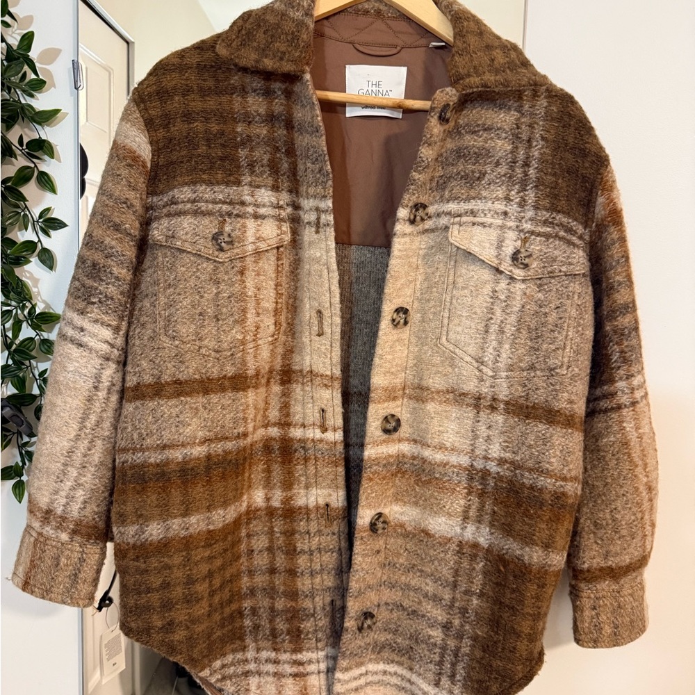 Wilfred Brown Plaid Teddy Jacket